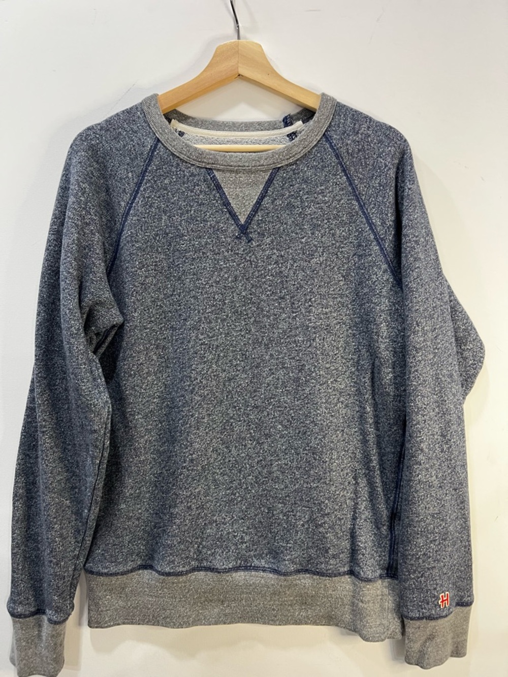 HOMAGE Marled Navy Crewneck Sweatshirt